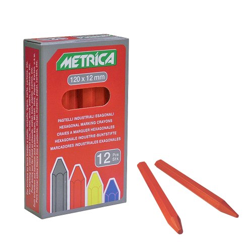 Metrica Sechskant Farbkreide, rot, 12 Stück, 50040 von Metrica