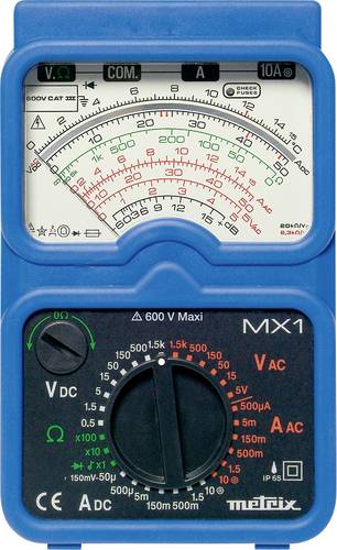 Metrix MX 1 Hand-Multimeter analog Spritzwassergeschützt (IP54), Strahlwassergeschützt (IP65) CAT von Metrix