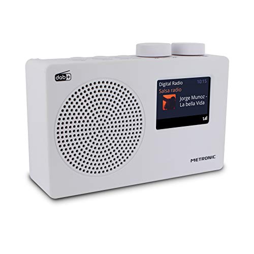 METRONIC 477252 DAB Radio (DAB+, UKW, Portabel, Blockdesign) weiß von Metronic