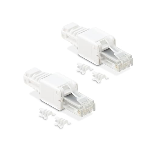 Metronic 395202-2 Stück RJ45 Netzwerkstecker für CAT5e CAT6a CAT7 UTP LAN Kabel Router Tragbar werkzeugfreie Montage Kompatibel AWG 23 bis 26 von Metronic