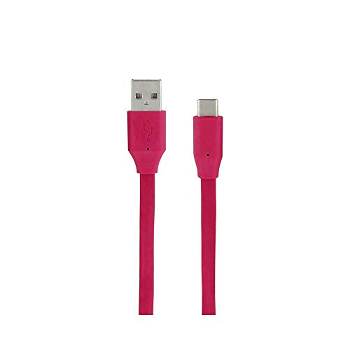 Metronic 471065 USB-Kabel, Typ C, Typ A, 2.0, flach, 1 m, Fuchsia von Metronic
