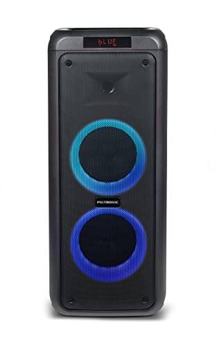 Metronic 477182 Leistungsstarker Bluetooth-Lautsprecher, 600 W, Party XL, tragbar, LED Lights, USB-Anschluss, MicroSD, 2 Eingänge für Micro, AUX-IN, Fernbedienung, Tragegriff, Micro inklusive von Metronic