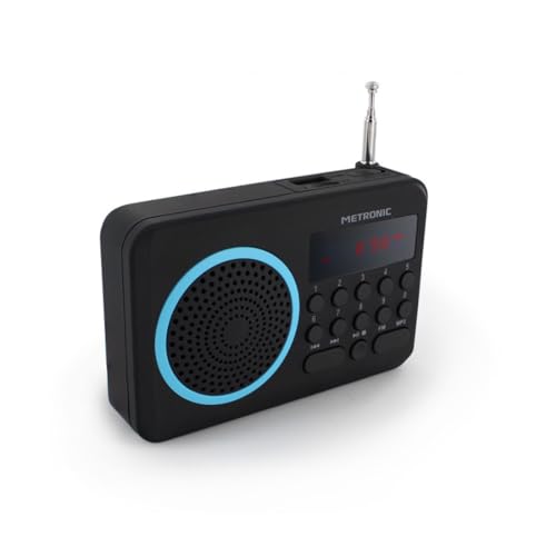 Metronic 477203 Tragbares UKW Radio Schwarz/Blau von Metronic