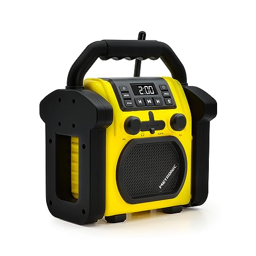 Metronic 477217 Baustellenradio Bluetooth tragbar FM stoßfest/Musikleistung insgesamt 30 W Radio USB-Port von Metronic