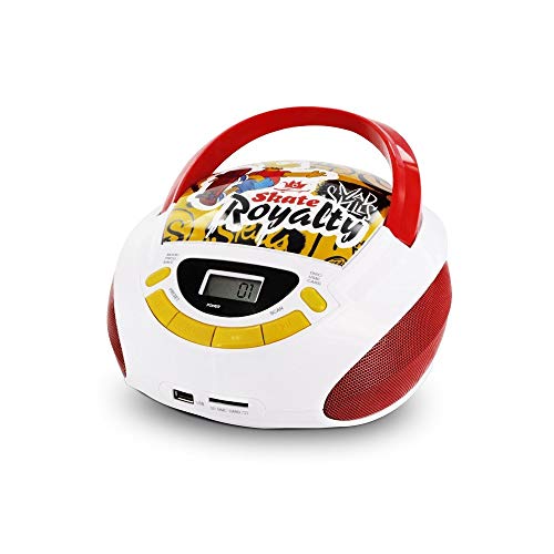 Metronic 477454 CD-Player für Kinder, Simpsons, mit USB-/AUX-IN-Port Rot/Weiß Metronic 477454 CD-Player für Kinder, Simpsons, mit USB-/AUX-IN-Port Rot/Weiß von Metronic