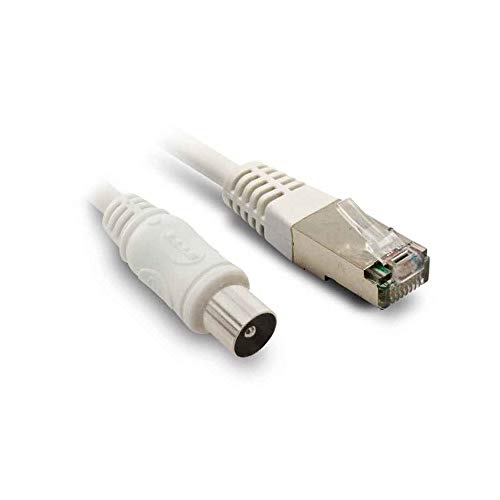 Metronic TV-Kabel, RJ45, Koaxial männlich/männlich 5 m weiß von Metronic