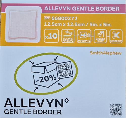 Allevyn Gentle Foam Border Wundkompresse (10 Stück) 12,5x12,5cm/5in.x5in. von Smith & Nephew