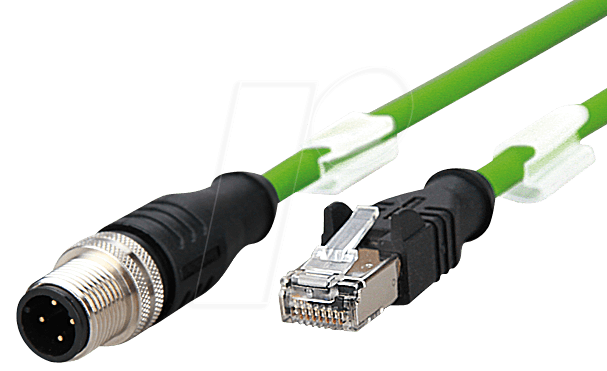 M12 RJ45 VBL405 - Verbindungsleitung M12-RJ45, 4-polig, 5m von Metz Connect