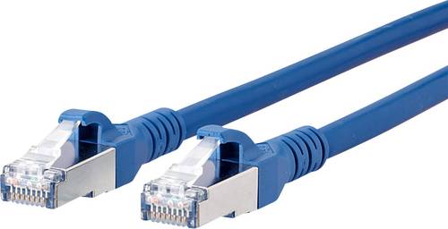 Metz Connect 1308451544-E RJ45 Netzwerkkabel, Patchkabel CAT 6a S/FTP 1.50m Blau mit Rastnasenschutz von Metz Connect