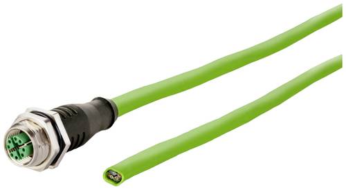 Metz Connect 142M2X20050 M12 Netzwerkkabel, Patchkabel CAT 6a S/FTP 5.00m Grün PUR-Mantel, Säurebe von Metz Connect