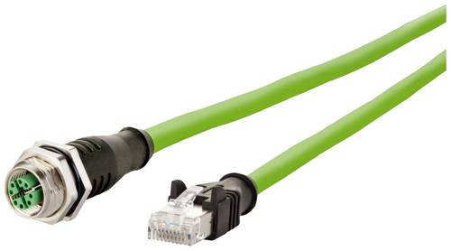 Metz Connect 142M2X25020 M12 Netzwerkkabel, Patchkabel CAT 6a S/FTP 2.00m Grün PUR-Mantel, Säurebe von Metz Connect