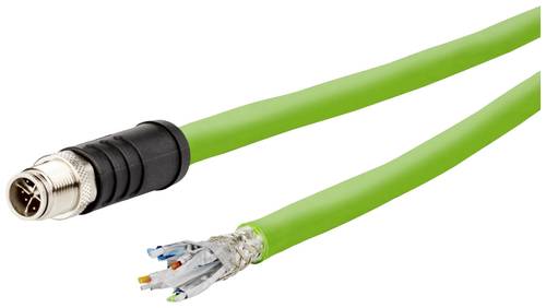 Metz Connect 142M6X10010 M12 Netzwerkkabel, Patchkabel CAT 6a SF/UTP 1.00m Grün PUR-Mantel, Säureb von Metz Connect