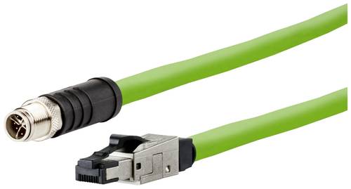 Metz Connect 142M6X18050 M12 Netzwerkkabel, Patchkabel CAT 6a SF/UTP 5.00m Grün PUR-Mantel, Säureb von Metz Connect