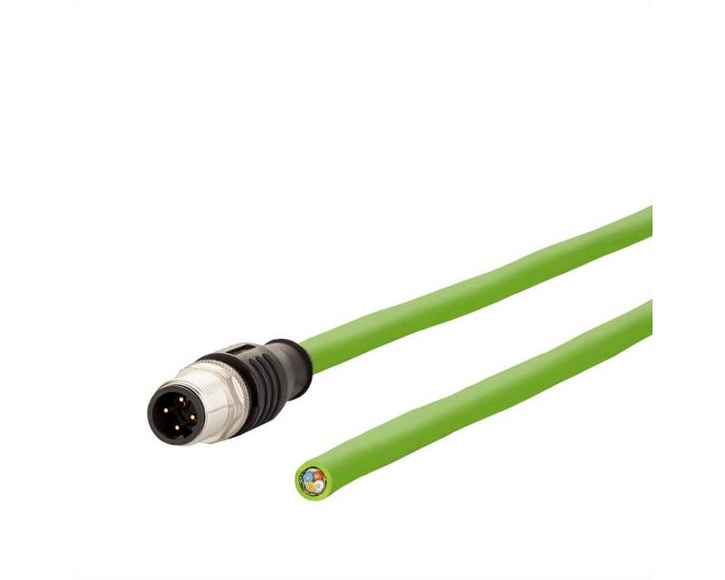 Metz Connect Anschlussleitung M12 Stecker 4-polig D-kodiert LAN-Kabel, M12-D Männlich (Stecker), offenes Ende (200.0 cm) von Metz Connect