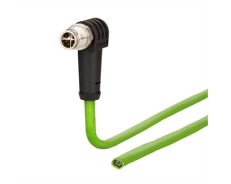 Metz Connect Anschlussleitung M12 Stecker 8-polig X-kodiert LAN-Kabel, M12-X Männlich (Stecker), offenes Ende (100.0 cm), gewinkelt von Metz Connect