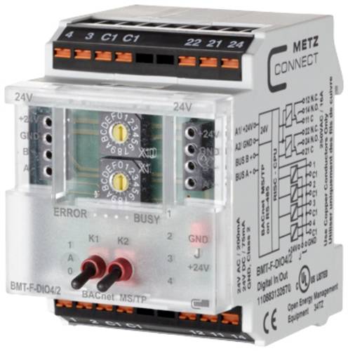 Metz Connect BMT-F-DIO4/2 BACnet MS/TP MS/TP-Modul 24 V/AC, 24 V/DC 200mA Anzahl Ausgänge:2 x Inhal von Metz Connect