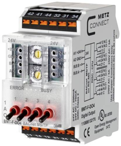 Metz Connect BMT-F-DO4 BACnet MS/TP MS/TP-Modul 24 V/AC, 24 V/DC 200mA Anzahl Ausgänge:4 x Inhalt 1 von Metz Connect