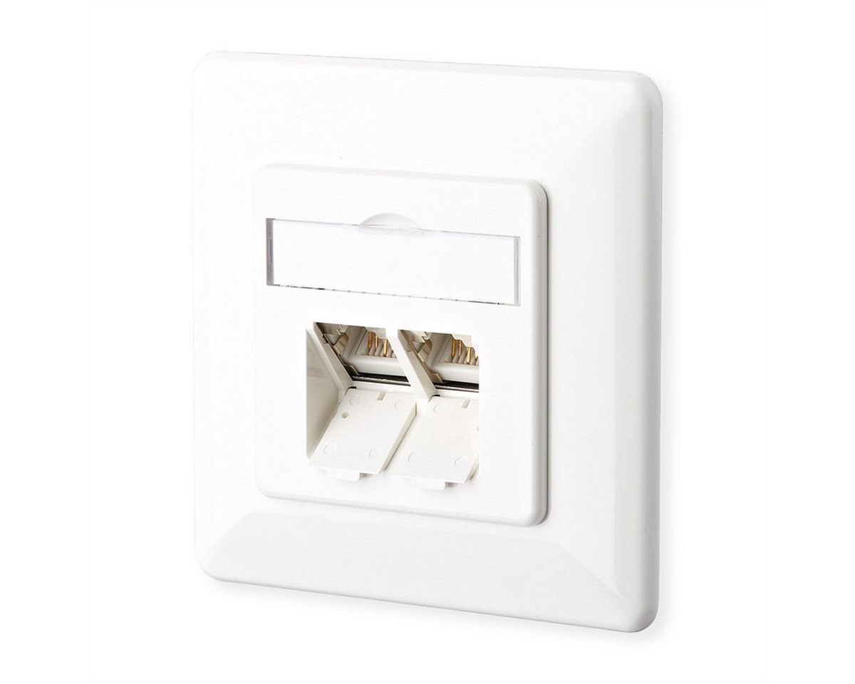 Metz Connect E-DAT C6 2 Port UP reinweiß Netzwerk-Panel (bestückt, 2 Ports) von Metz Connect