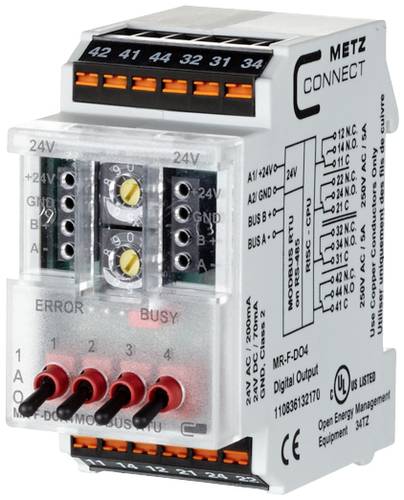 Metz Connect MR-F-DO4 Modbus RTU Modbus-Modul 24 V/AC, 24 V/DC 200mA Anzahl Ausgänge:4 x Inhalt 1St. von Metz Connect