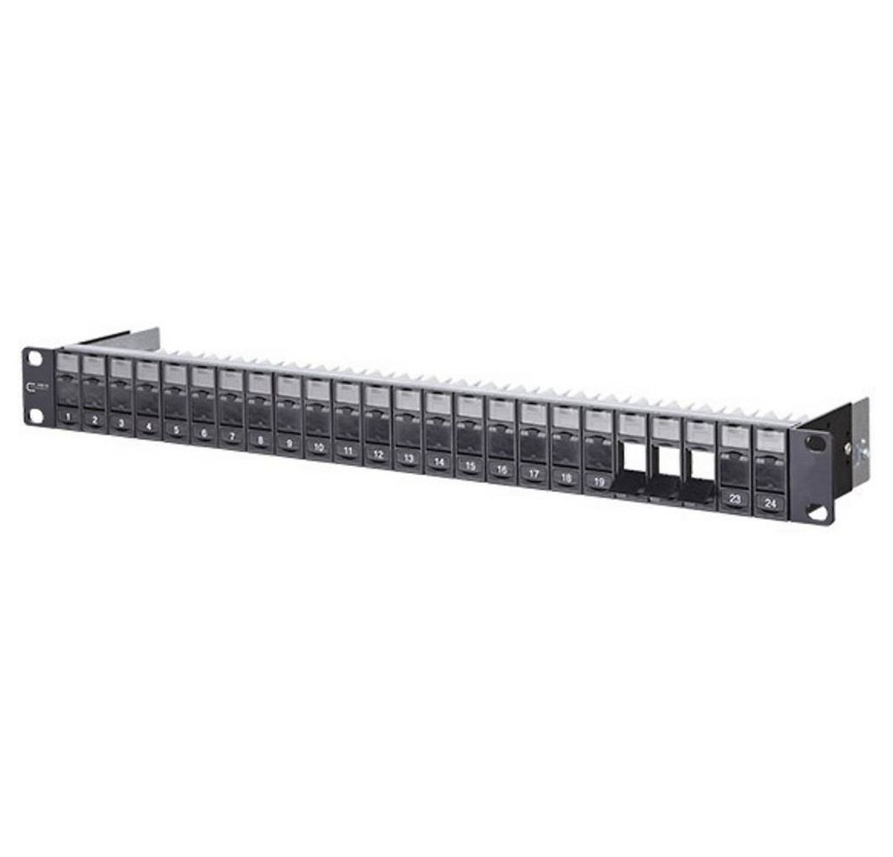 Metz Connect Modul 19″ Modulträger 1HE 24 Por unbestückt, Netzwerk-Patch-Panel von Metz Connect