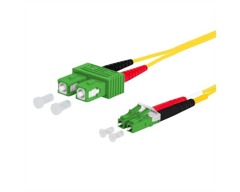 Metz Connect OpDAT Patchkabel Glasfaserkabel, (50.0 cm), SC-D APC/LC-D APC OS2 von Metz Connect