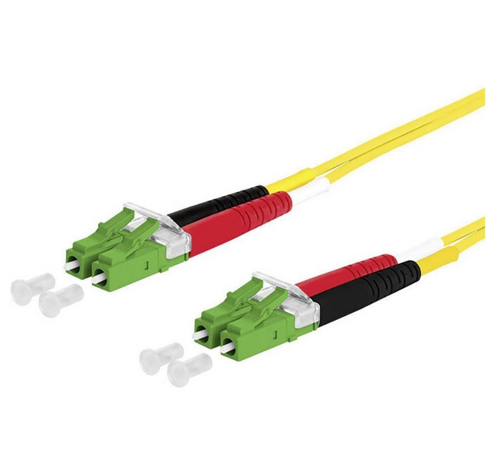 Metz Connect OpDAT Patchkabel LC-D APC/LC-D APC OS2, 5.0 m Glasfaserkabel, Duplex, Flammwidrig, Halogenfrei von Metz Connect