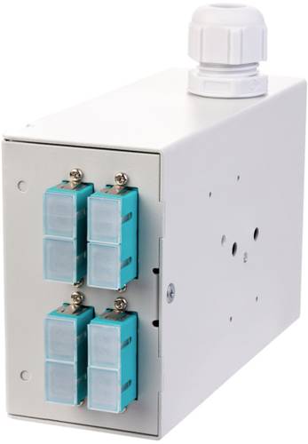 Metz Connect OpDAT REG K splice 4xSC-D (aqua), OM3,mit Crimpsplicehalter LWL-Spleißbox von Metz Connect