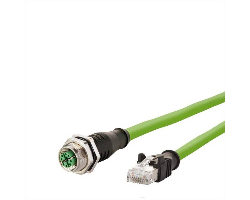 Metz Connect Verbindungsleitung M12 BU-RJ45 ST, 8-pol X-kodiert LAN-Kabel, M12-X Männlich (Stecker), RJ-45 (8P8C) Männlich (Stecker) (100.0 cm), gerade-gerade von Metz Connect