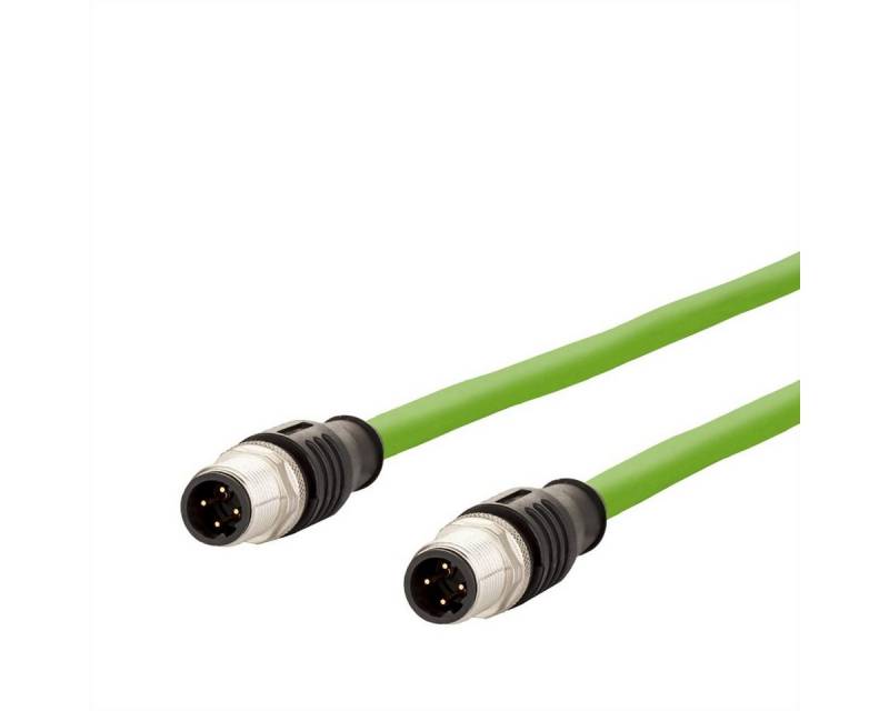 Metz Connect Verbindungsleitung M12 ST-M12 ST, 4-polig D-kodiert LAN-Kabel, M12-D Männlich (Stecker), M12-D Männlich (Stecker) (100.0 cm) von Metz Connect