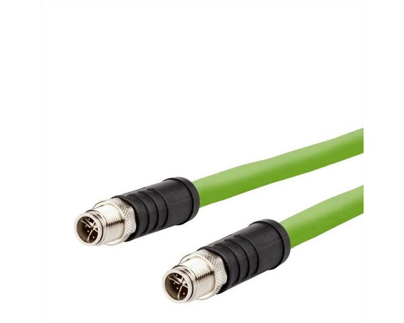 Metz Connect Verbindungsleitung M12 ST-M12 ST, 8-pol X-kodiert LAN-Kabel, M12-X Männlich (Stecker), M12-X Männlich (Stecker) (200.0 cm), gerade-gerade, Schleppkette von Metz Connect