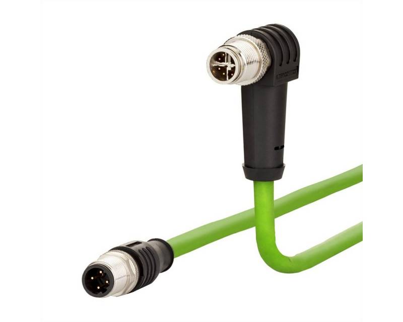 Metz Connect Verbindungsleitung M12 ST-M12 ST, 8-pol X-kodiert LAN-Kabel, M12-X Männlich (Stecker), M12-X Männlich (Stecker) (200.0 cm), gerade-gewinkelt von Metz Connect