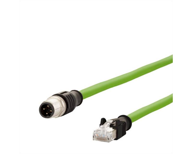 Metz Connect Verbindungsleitung M12 ST-RJ45 ST, 4-polig D-kodiert RJ45 LAN-Kabel, M12-D Männlich (Stecker), RJ-45 (8P4C) Männlich (Stecker) (100.0 cm) von Metz Connect