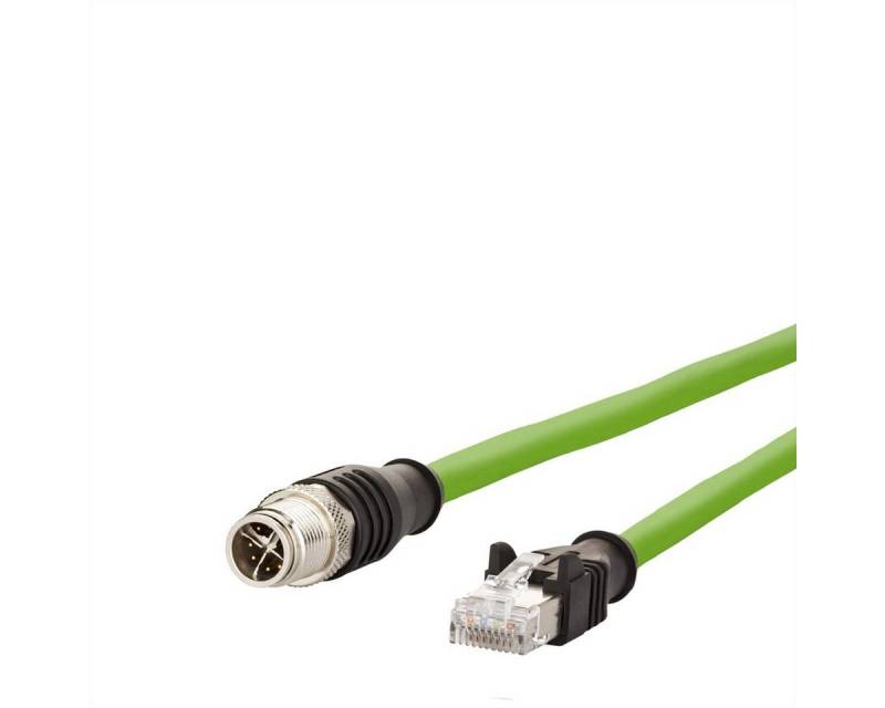 Metz Connect Verbindungsleitung M12 ST-RJ45 ST, 8-pol X-kodiert LAN-Kabel, M12-X Männlich (Stecker), RJ-45 (8P8C) Männlich (Stecker) (500.0 cm), gerade-gerade von Metz Connect