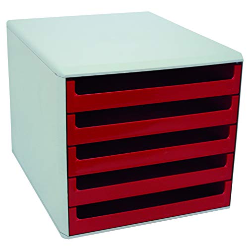 Metzger & Mendle 30050906 hellgraue Schubladenbox mit 5 roten Schüben Metzger & Mendle 30050906 hellgraue Schubladenbox mit 5 roten Schüben von Metzger + Mendle