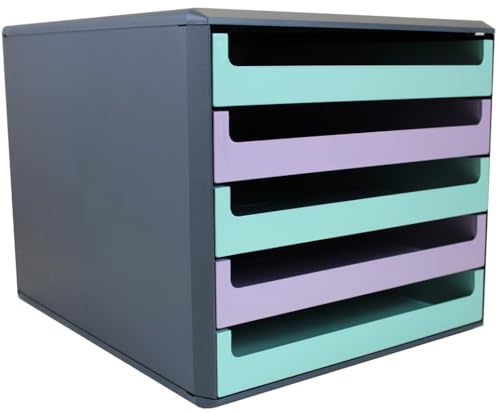 Schubladenbox, Gehäuse Anthrazit, Recycling Blauer Engel, Pastell von Metzger & Mendle