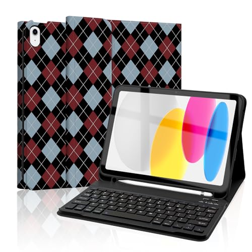 Mewealth Tastaturhülle für iPad 11. 10. Generation mit Stifthalter, kabellose Tastaturabdeckung für 11. A16 11 Zoll 2025, 10. Generation 10,9 Zoll 2022, Diamantkariertes Karomuster Mewealth Tastaturhülle für iPad 11. 10. Generation mit Stifthalter, kabellose Tastaturabdeckung für 11. A16 11 Zoll 2025, 10. Generation 10,9 Zoll 2022, Diamantkariertes Karomuster von Mewealth