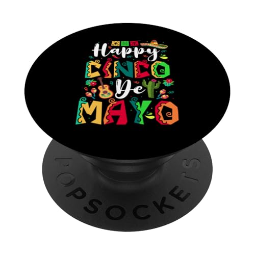 Happy Cinco De Mayo Colorful Mexican Floral Funny Party PopSockets Klebender PopGrip von Mexican Culture Cinco De Mayo Costume
