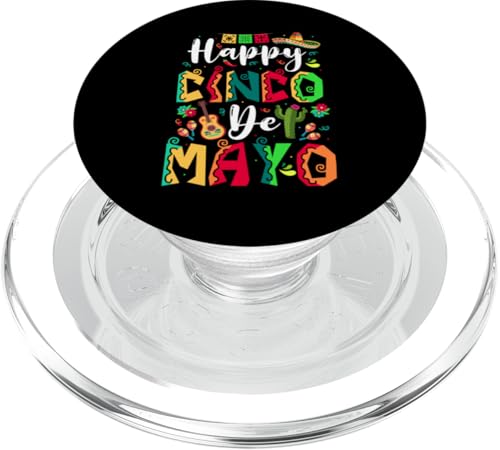 Happy Cinco De Mayo Colorful Mexican Floral Funny Party PopSockets PopGrip für MagSafe Happy Cinco De Mayo Colorful Mexican Floral Funny Party PopSockets PopGrip für MagSafe von Mexican Culture Cinco De Mayo Costume