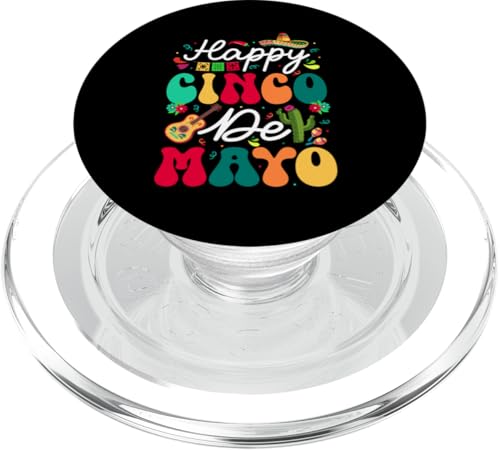Happy Cinco De Mayo Colorful Mexican Floral Matching Party PopSockets PopGrip für MagSafe Happy Cinco De Mayo Colorful Mexican Floral Matching Party PopSockets PopGrip für MagSafe von Mexican Culture Cinco De Mayo Costume