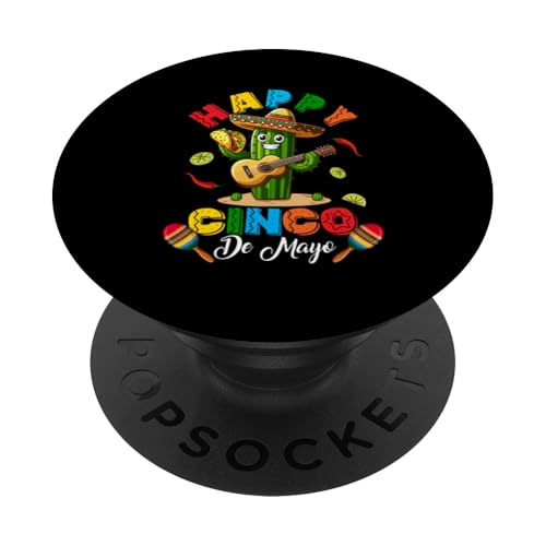 Happy Cinco De Mayo Mexican Cactus Sombrero Taco Guitarist PopSockets Klebender PopGrip von Mexican Culture Cinco De Mayo Costume