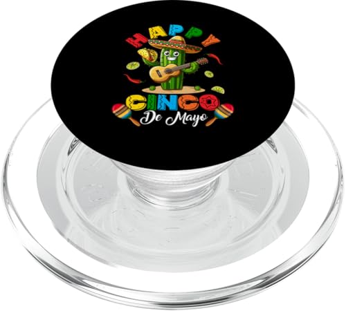 Happy Cinco De Mayo Mexican Cactus Sombrero Taco Guitarist PopSockets PopGrip für MagSafe von Mexican Culture Cinco De Mayo Costume