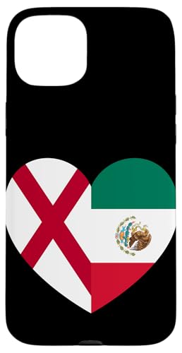 Alabama and Mexico Flags: Heart Shaped Unity Hülle für iPhone 15 Plus von Mexico Love Pride Merch