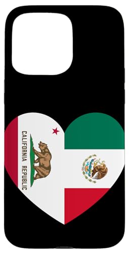 California and Mexico Flags: Heart Shaped Unity Hülle für iPhone 15 Pro Max von Mexico Love Pride Merch