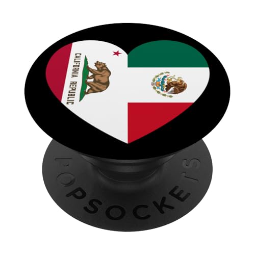 California and Mexico Flags: Heart Shaped Unity PopSockets Klebender PopGrip California and Mexico Flags: Heart Shaped Unity PopSockets Klebender PopGrip von Mexico Love Pride Merch