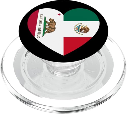 California and Mexico Flags: Heart Shaped Unity PopSockets PopGrip für MagSafe von Mexico Love Pride Merch