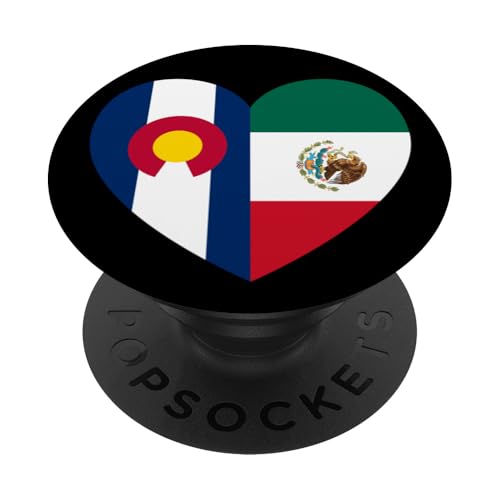 Colorado and Mexico Flags: Heart Shaped Unity PopSockets Klebender PopGrip von Mexico Love Pride Merch