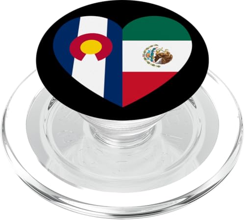Colorado and Mexico Flags: Heart Shaped Unity PopSockets PopGrip für MagSafe Colorado and Mexico Flags: Heart Shaped Unity PopSockets PopGrip für MagSafe von Mexico Love Pride Merch
