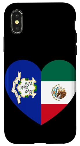 Connecticut and Mexico Flags: Heart Shaped Unity Hülle für iPhone X/XS von Mexico Love Pride Merch