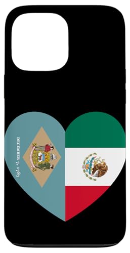 Delaware and Mexico Flags: Heart Shaped Unity Hülle für iPhone 13 Pro Max von Mexico Love Pride Merch