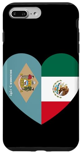 Delaware and Mexico Flags: Heart Shaped Unity Hülle für iPhone 7 Plus/8 Plus von Mexico Love Pride Merch